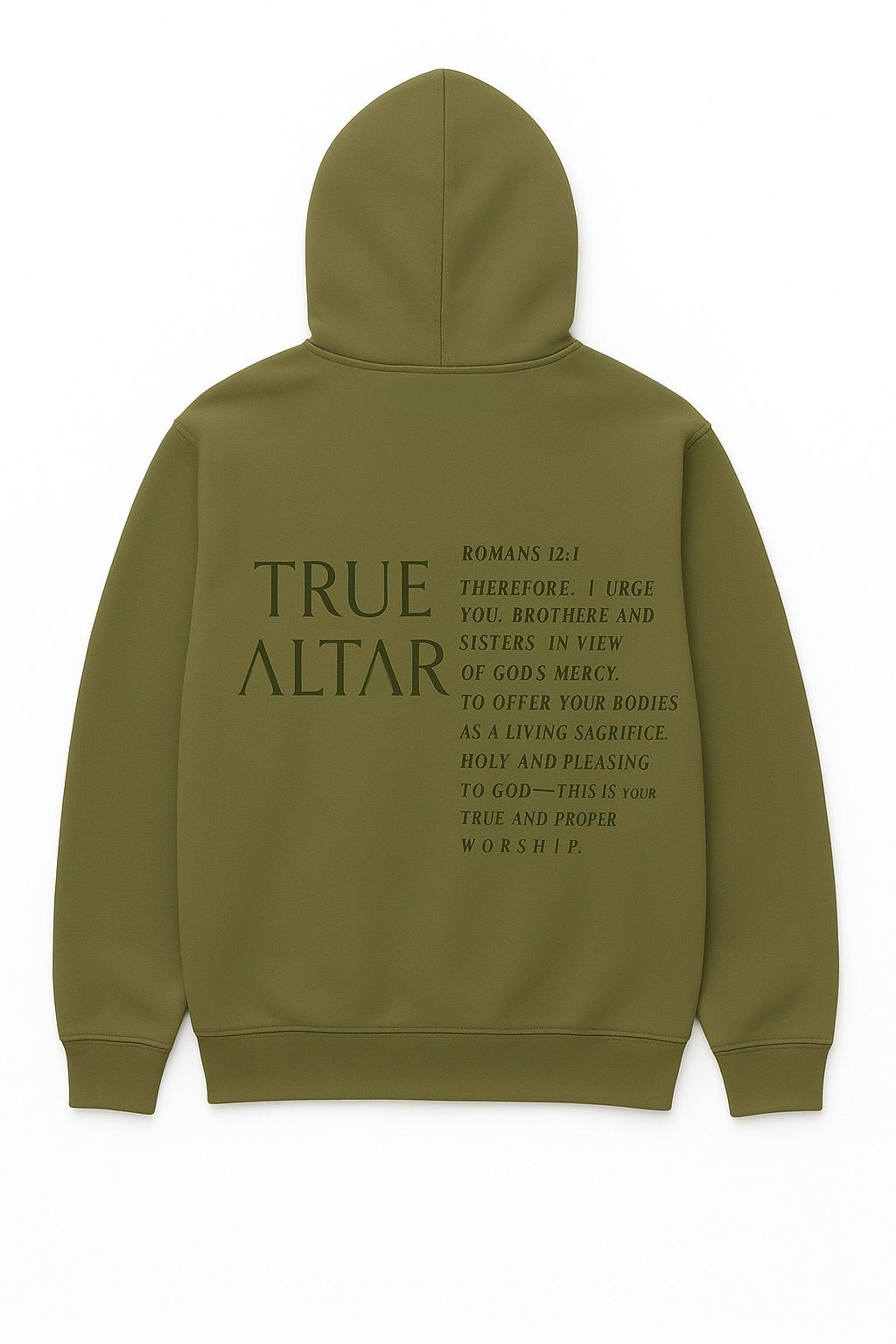 SIGNATURE HOODIE (ROMANS 12:1) OLIVE