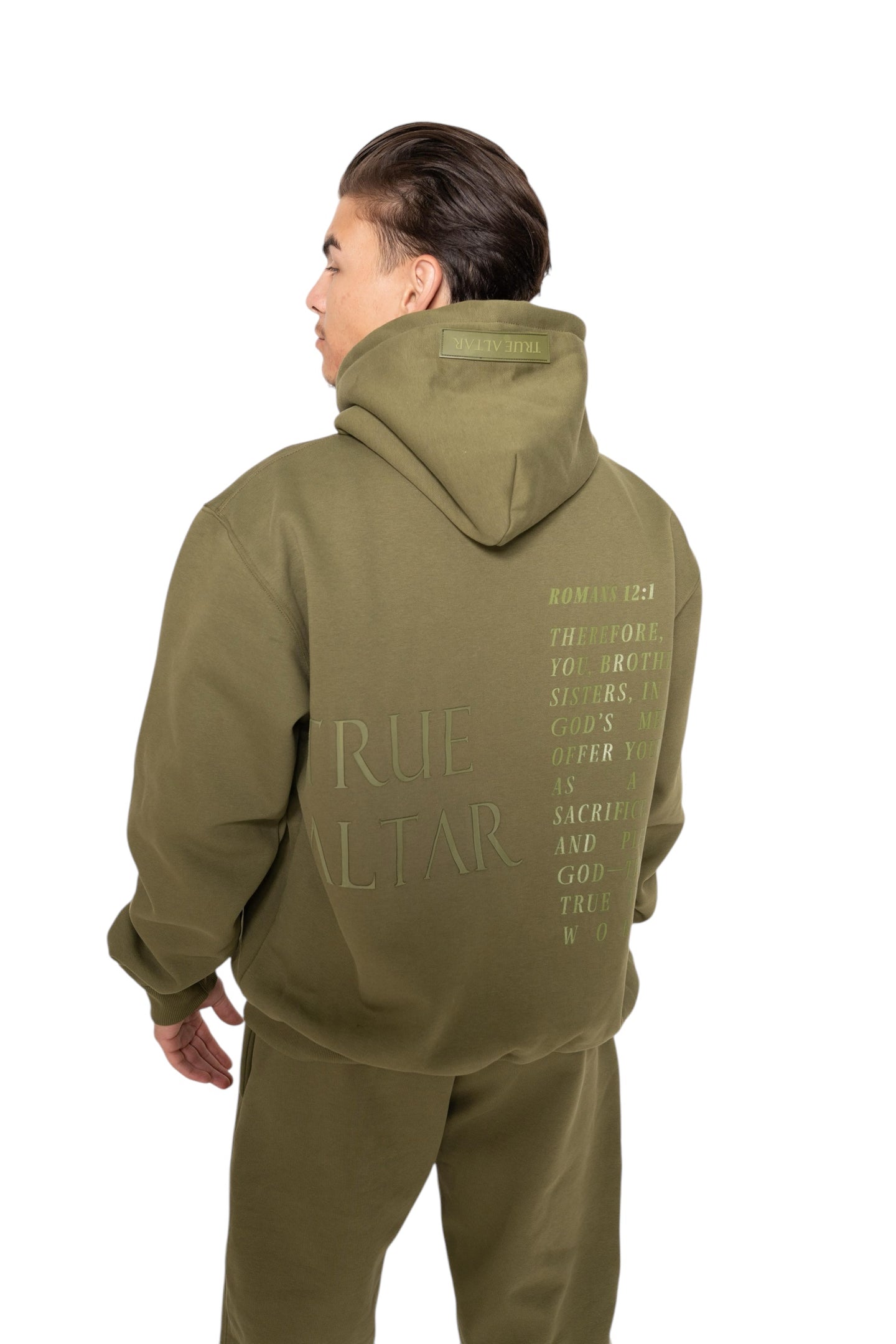 True Altar Signature Hoodie (Romans 12:1) Olive