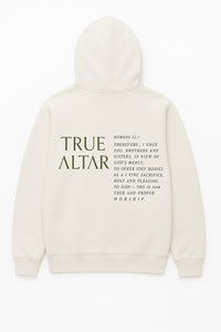 SIGNATURE HOODIE (ROMANS 12:1) STONE