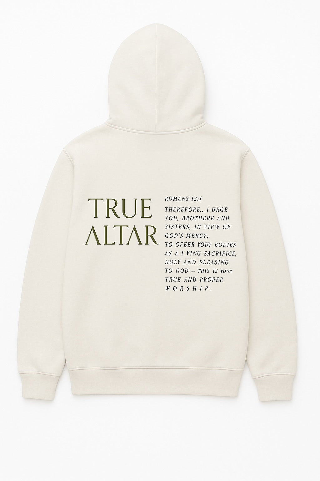 SIGNATURE HOODIE (ROMANS 12:1) STONE