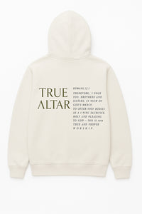 SIGNATURE HOODIE (ROMANS 12:1) STONE