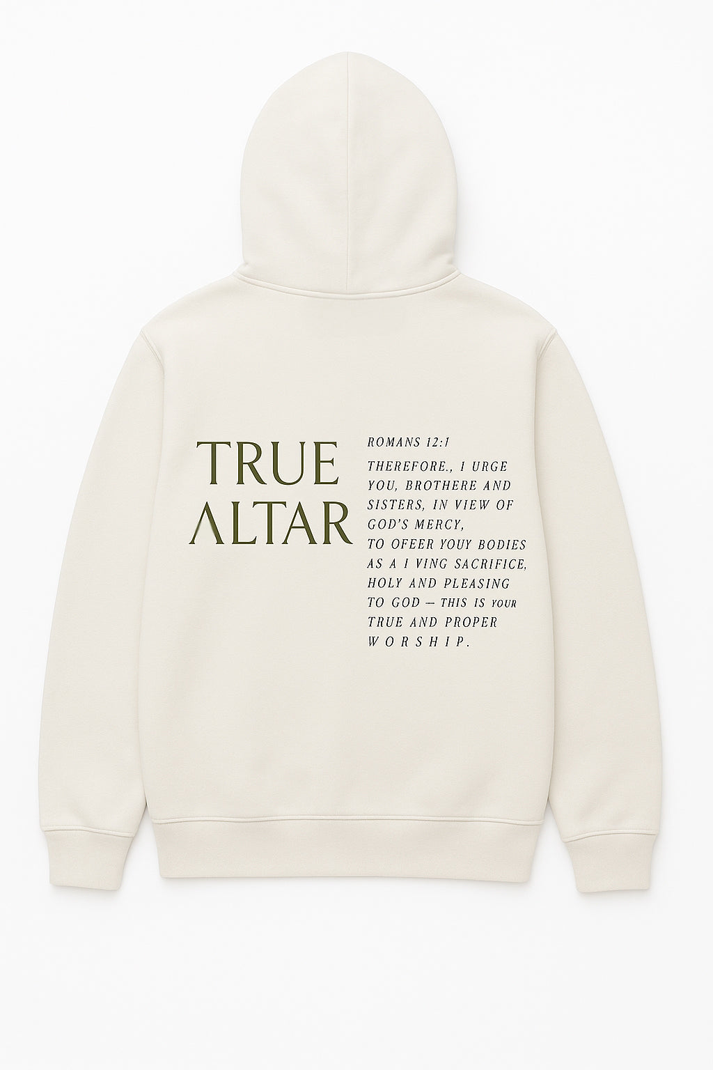 SIGNATURE HOODIE (ROMANS 12:1) STONE