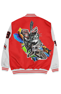 -MEN'S Cherry KK New York State of Mind LIMITED Edition Varsity - KayKoutture